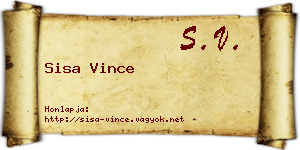 Sisa Vince névjegykártya